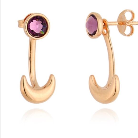 Swarovski Crystal MYSTICAL IRIS OVERLAPPING EARRING + ROSÉ GOLD PLATED - Picture 6 of 7